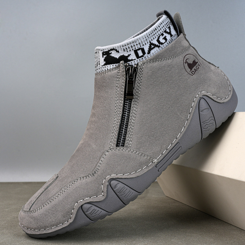 DAGY cezhraničné populárne retro Martin čižmy pánske pravé kožené pánske topánky pre väčšie veľkosti, nezávislý stojan, vysoký top, odolný voči opotrebovaniu, vonkajší prestávka