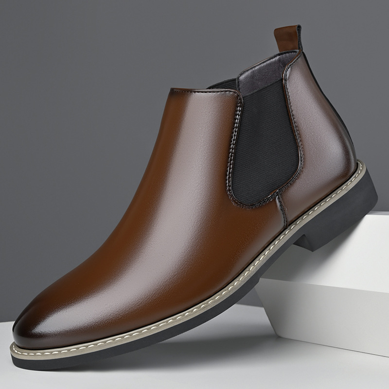 Férfi őszi-téli Chelsea csizma Férfi plus size bokacsizma Divatos füstszínű csizma Brit stílusú hegyes orrú csizma Férfi Martin csizma 48