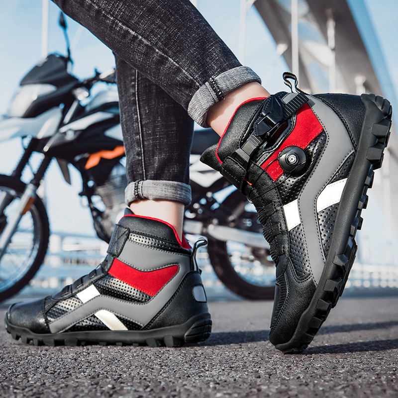 Amazon трансгранична гореща двойка мода голям размер външна търговия нови неплъзгащи се дишащи мотоциклетни обувки