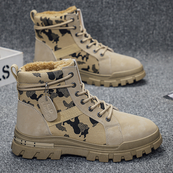 Prekogranične čizme za snijeg Muške cipele Zimske sjeveroistočne velike pamučne cipele Vanjske kožne pamučne čizme s flis podstavom Debele tople Martin čizme Generation