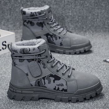 Μπότες Χιονιού Crossborder Ανδρικά Παπούτσια Χειμερινά Βορειοανατολικά Μεγάλα Βαμβακερά Παπούτσια Εξωτερικού Χώρου Δερμάτινες Βαμβακερές Μπότες με επένδυση fleece Παχιά Ζεστές Μπότες Martin Generation