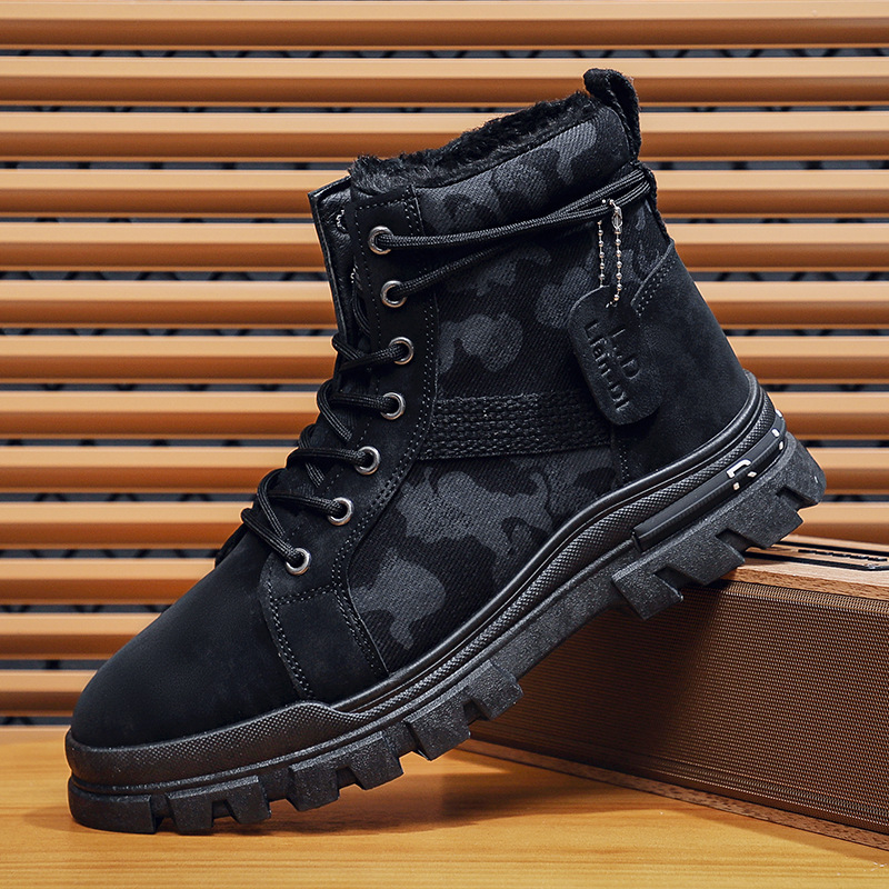 Prekogranične čizme za snijeg Muške cipele Zimske sjeveroistočne velike pamučne cipele Vanjske kožne pamučne čizme s flis podstavom Debele tople Martin čizme Generation