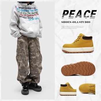 Μπότες από ραβέντι σε διασυνοριακή έκδοση Q, εξαιρετικά ελαφριές ανδρικές μπότες που αυξάνουν το ύψος, ανοιξιάτικες και φθινοπωρινές αντιολισθητικές, μοντέρνες μπότες εξωτερικού χώρου με χοντρή σόλα.