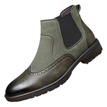 Vyriški smaili aulinukai su gobtuvu, nauji, madingi, retro stiliaus, odiniai, dalykiniai, laisvalaikio stiliaus, universalūs, „Chelsea“ stiliaus aulinukai.