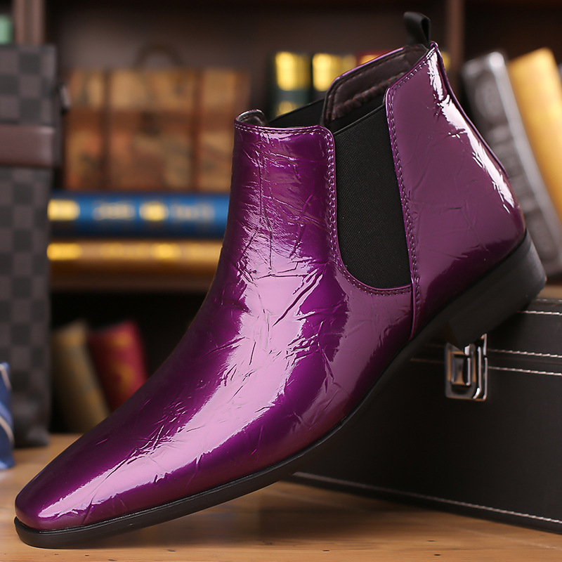 Pantofi sport pentru bărbați, mărime plus, cizme Chelsea, cizme din piele pentru bărbați, primăvară, toamnă și iarnă, cu vârful ascuțit, stil britanic, cizme Martin înalte pentru bărbați