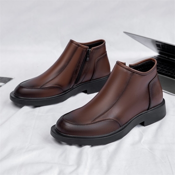 Cizme Martin noi, cizme înalte pentru bărbați, stil coreean, cizme scurte pentru bărbați, la modă, cu talpă moale, din bumbac, din piele, căptușite cu fleece, cizme Chelsea de afaceri