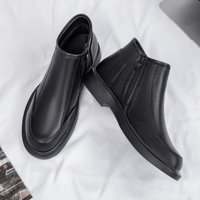 Cizme Martin noi, cizme înalte pentru bărbați, stil coreean, cizme scurte pentru bărbați, la modă, cu talpă moale, din bumbac, din piele, căptușite cu fleece, cizme Chelsea de afaceri