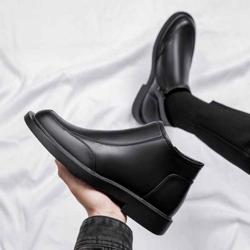 Cizme Martin noi, cizme înalte pentru bărbați, stil coreean, cizme scurte pentru bărbați, la modă, cu talpă moale, din bumbac, din piele, căptușite cu fleece, cizme Chelsea de afaceri