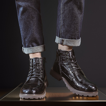 Ανδρικά μποτάκια Martin Boots, φθινοπωρινά δερμάτινα μποτάκια με φερμουάρ στο πλάι, ρετρό, casual, μπότες ερήμου, μπότες εργασίας για εξωτερικούς χώρους, Cross Border Amazon