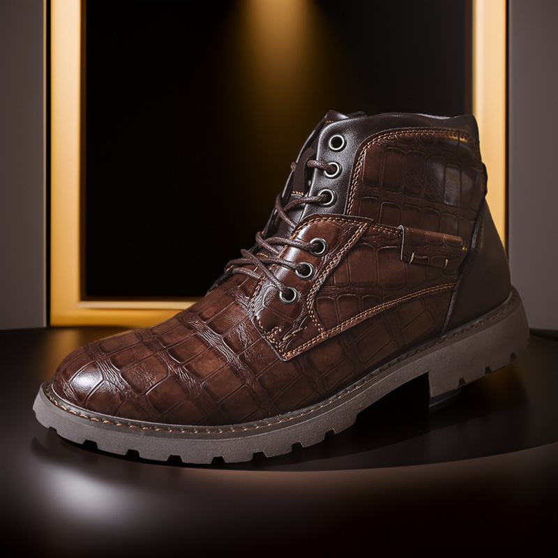 Martin Boots Pánske členkové čižmy Jesenné kožené čižmy s bočným zipsom Retro ležérne púštne čižmy Outdoorové pracovné čižmy Cross Border Amazon