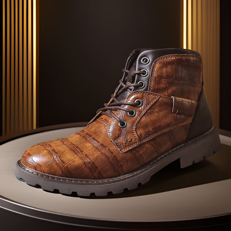 Martin Boots Pánske členkové čižmy Jesenné kožené čižmy s bočným zipsom Retro ležérne púštne čižmy Outdoorové pracovné čižmy Cross Border Amazon