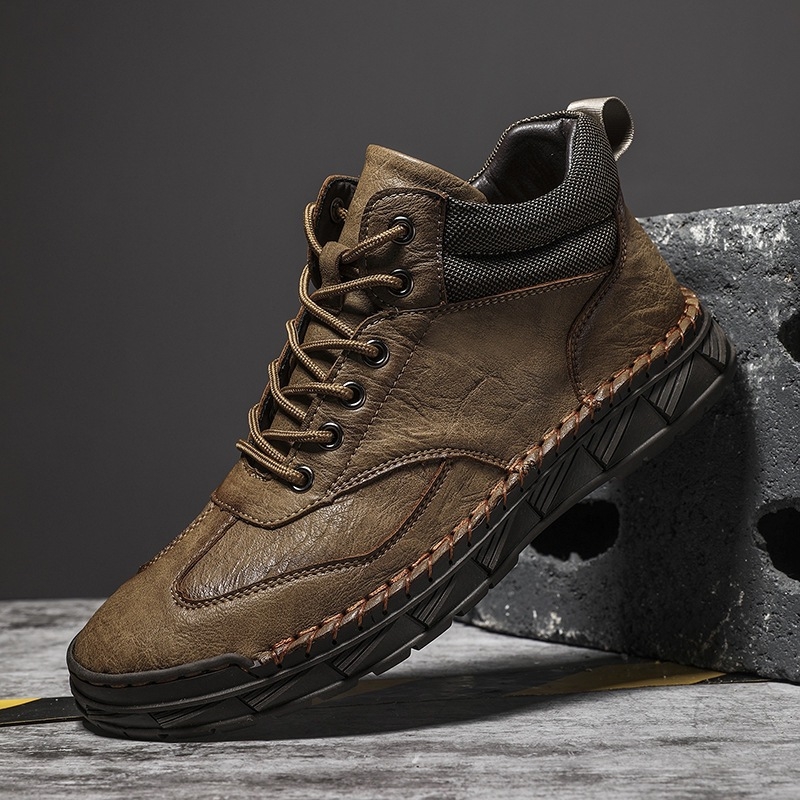 2025. aasta uued sügis/talv fliisvoodriga meeste pluss-suuruses saapad, õues kasutamiseks mõeldud kõrge säärega vabaaja nahast saapad, Crossborder Explosions meeste Martini saapad