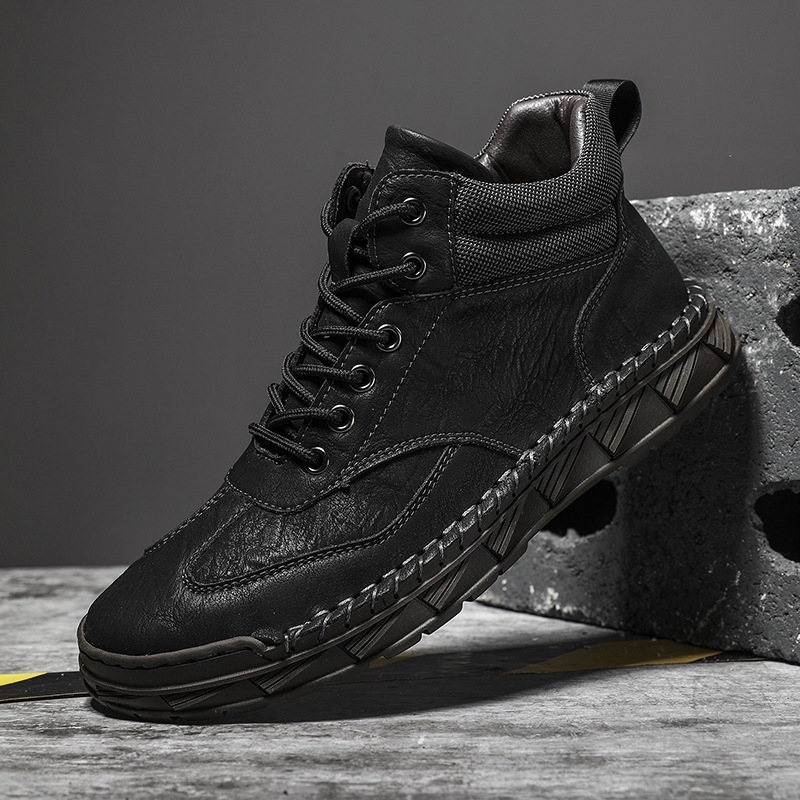 2025. aasta uued sügis/talv fliisvoodriga meeste pluss-suuruses saapad, õues kasutamiseks mõeldud kõrge säärega vabaaja nahast saapad, Crossborder Explosions meeste Martini saapad