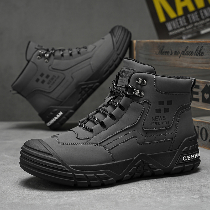 2024 m. nauji aukštakulniai rudens ir žiemos darbo drabužiai vyriški batai madingi batai tarpvalstybiniai Martins retro britiški laisvalaikio trumpi batai