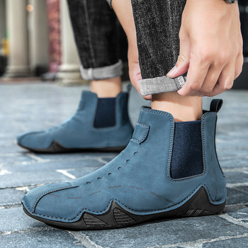 Meeste sügis- ja talvejalatsid, uued moekad, universaalsed Chelsea meeste saapad, kõrge säärega Briti stiilis, kerged, vabaaja pehme põhjaga Martini saapad