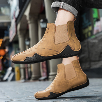 Meeste sügis- ja talvejalatsid, uued moekad, universaalsed Chelsea meeste saapad, kõrge säärega Briti stiilis, kerged, vabaaja pehme põhjaga Martini saapad