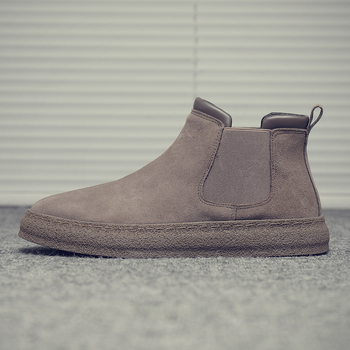 Pánske topánky Martin Boots z matnej kože, ležérne kožené topánky, pánske módne vysoké dymové čižmy, jesenné a zimné čižmy Chelsea, pánske kožené čižmy