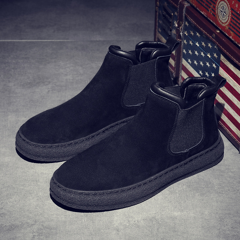 Pánske topánky Martin Boots z matnej kože, ležérne kožené topánky, pánske módne vysoké dymové čižmy, jesenné a zimné čižmy Chelsea, pánske kožené čižmy