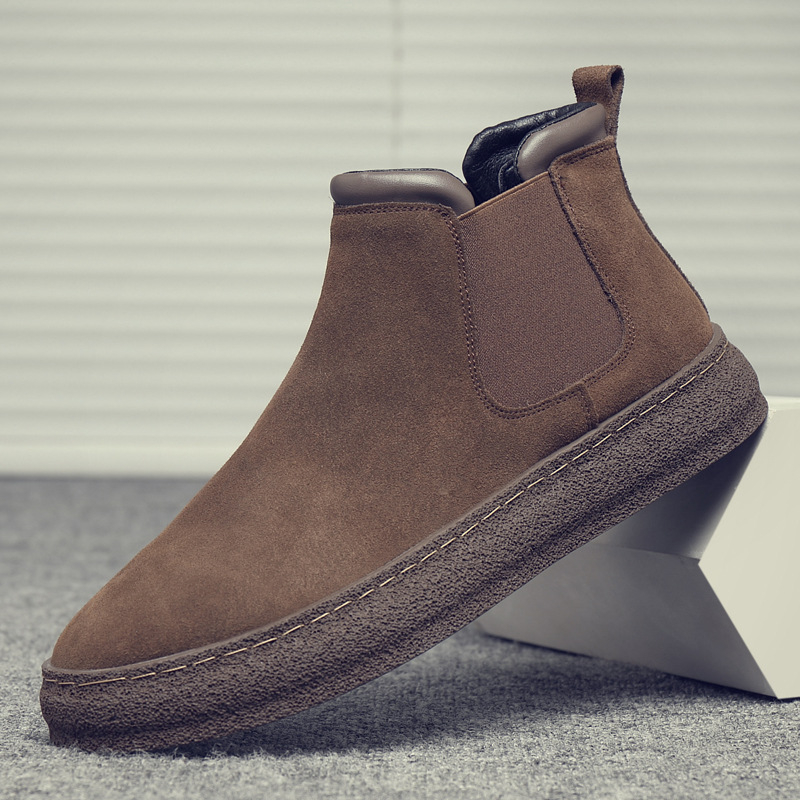 Pánske topánky Martin Boots z matnej kože, ležérne kožené topánky, pánske módne vysoké dymové čižmy, jesenné a zimné čižmy Chelsea, pánske kožené čižmy