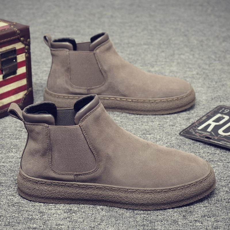 Pánske topánky Martin Boots z matnej kože, ležérne kožené topánky, pánske módne vysoké dymové čižmy, jesenné a zimné čižmy Chelsea, pánske kožené čižmy