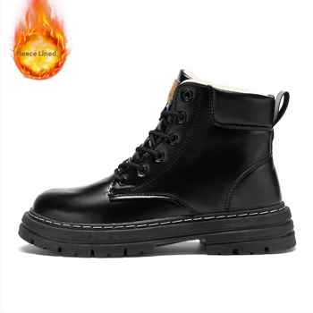 Ανδρικά παπούτσια Crossborder Explosions plus size, ψηλοτάκουνα παπούτσια All-match Sports με επένδυση fleece, ανδρικά casual δερμάτινα μποτάκια, μοντέρνα παπούτσια Martins