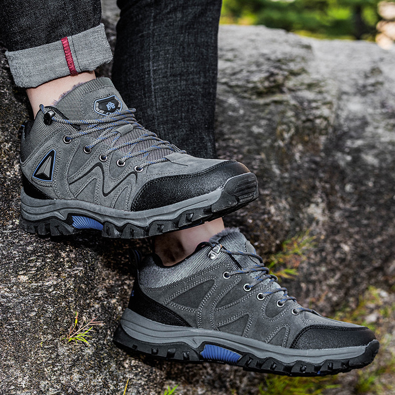 2023 Žiemos sportiniai lauko sniego batai su vilnos pamušalu, šilti medvilniniai batai, neperpučiami, suvarstomi, atsparūs dėvėjimuisi, lauko žygio batai, urmu