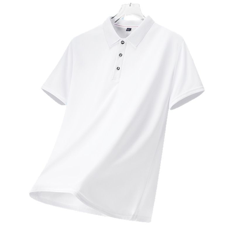 2025. aasta suvine lühikeste varrukatega meeste T-särk, hingav, ühevärviline, jääsiidist õhuke, Lel moodne meeste polosärk