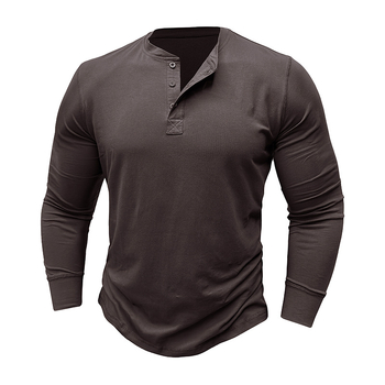 Pánske tričko s dlhým rukávom Amazon Cross-border, pánske tričko so zahraničným obchodom, európske a americké pánske tričko s podšívkou Henry