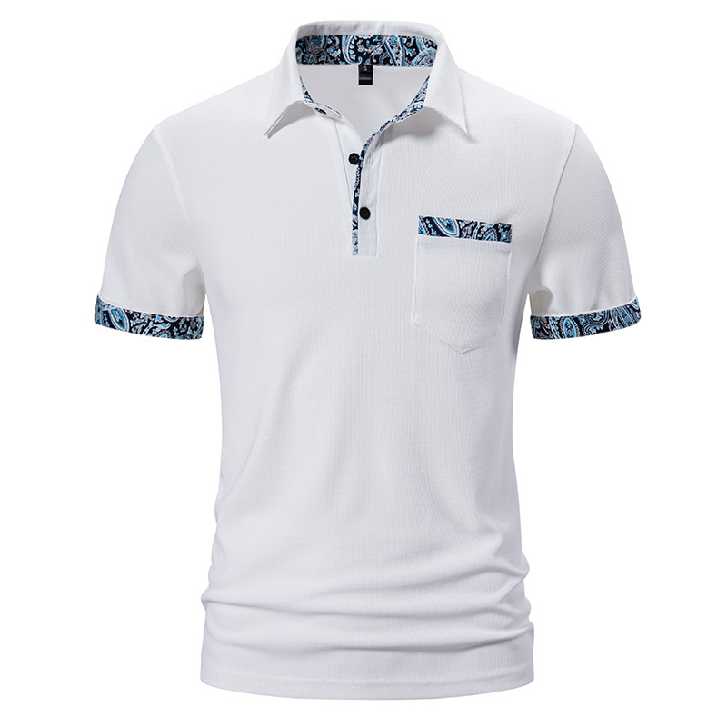 Pánske polo tričko s krátkym rukávom a golierom Paisley, nové, Cross Border 2024, letné, pánske, ležérne, s krátkym rukávom