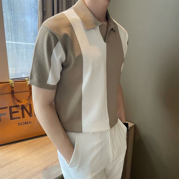 Ανδρικό Καλοκαιρινό Νεανικό Ριχτό Πουκάμισο με Πέτα για Φοιτητές Όμορφο Αδυνάτισμα Ανδρικό Κοντομάνικο, Αναπνέον Μπλούζα