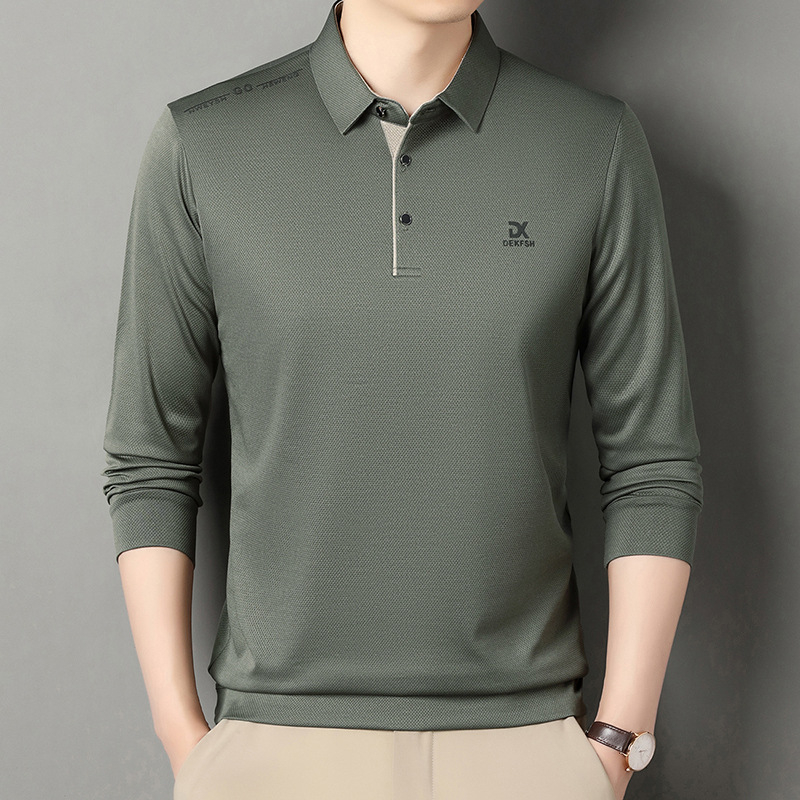 Vyriški pavasariniai ilgomis rankovėmis polo marškinėliai, vyriški dalykiniai laisvalaikio stiliaus „Lel Dad“ suknelės, madingi marškinėliai, marškinėliai vyrams