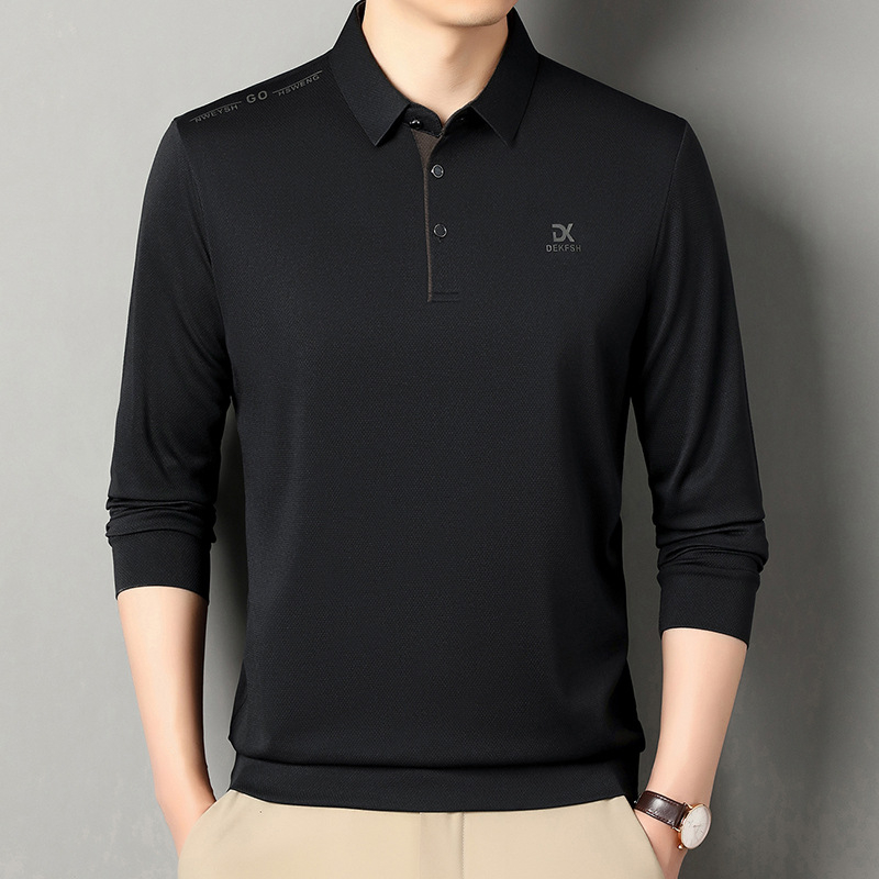 Vīriešu polo krekls ar garām piedurknēm, biznesa ikdienas kleita, modes krekls, T-krekls, vīriešu krekls ar garām piedurknēm