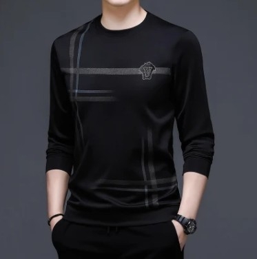 Μακρυμάνικο μπλουζάκι ανοιξιάτικο και φθινοπωρινό για άνδρες μεσήλικες και ηλικιωμένους, μπλουζάκι πόλο με φθινοπωρινό τελείωμα, ανδρικό μπλουζάκι με μακριά μανίκια και πέτο