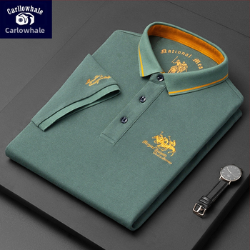 Karen Whale 2023. aasta suvine uus jämedate helmestega Paul Embroidered 100% puuvillast meeste lühikeste varrukatega T-särk, suures suuruses T-särk meestele