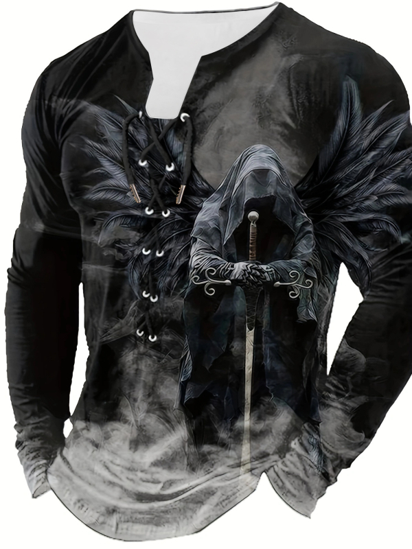 Sõltumatu jaama Amazoni piiriülene meeste õues kasutatav retrohõnguline kapuutsiga pikkade varrukatega T-särk sügisvärvides vabaaja topp