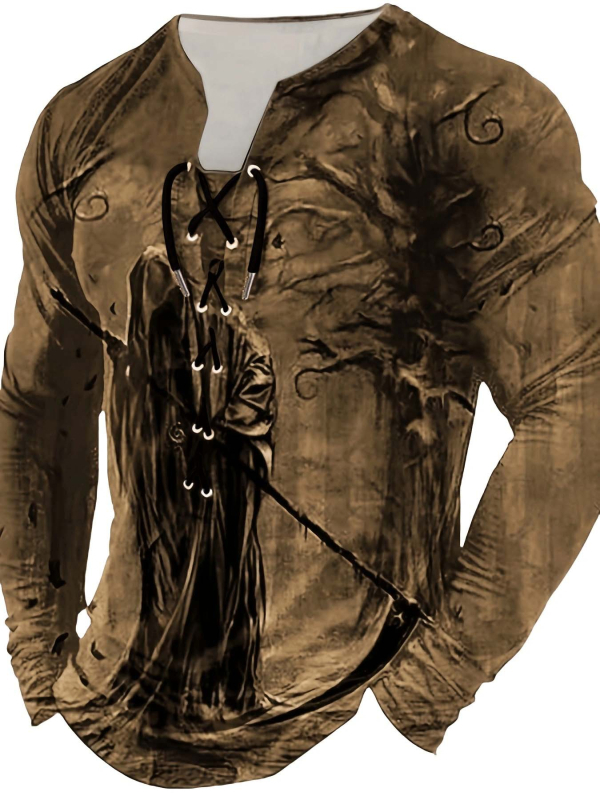 Sõltumatu jaama Amazoni piiriülene meeste õues kasutatav retrohõnguline kapuutsiga pikkade varrukatega T-särk sügisvärvides vabaaja topp