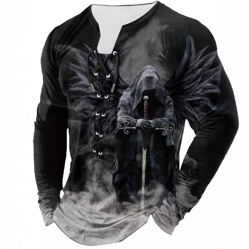 Sõltumatu jaama Amazoni piiriülene meeste õues kasutatav retrohõnguline kapuutsiga pikkade varrukatega T-särk sügisvärvides vabaaja topp