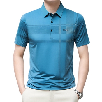 Καλοκαιρινό 2023 Νέο Ανδρικό Πόλο με Κοντά Μανίκια και Ριγέ, για Άνδρες, Μεσήλικες και Ηλικιωμένους, Επαγγελματικό, Για Άνδρες