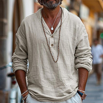 Ανεξάρτητος Σταθμός Διασυνοριακός Τελευταίο Ανδρικό Λινό Casual Πουκάμισο Μοντέρνα Casual Ρούχα