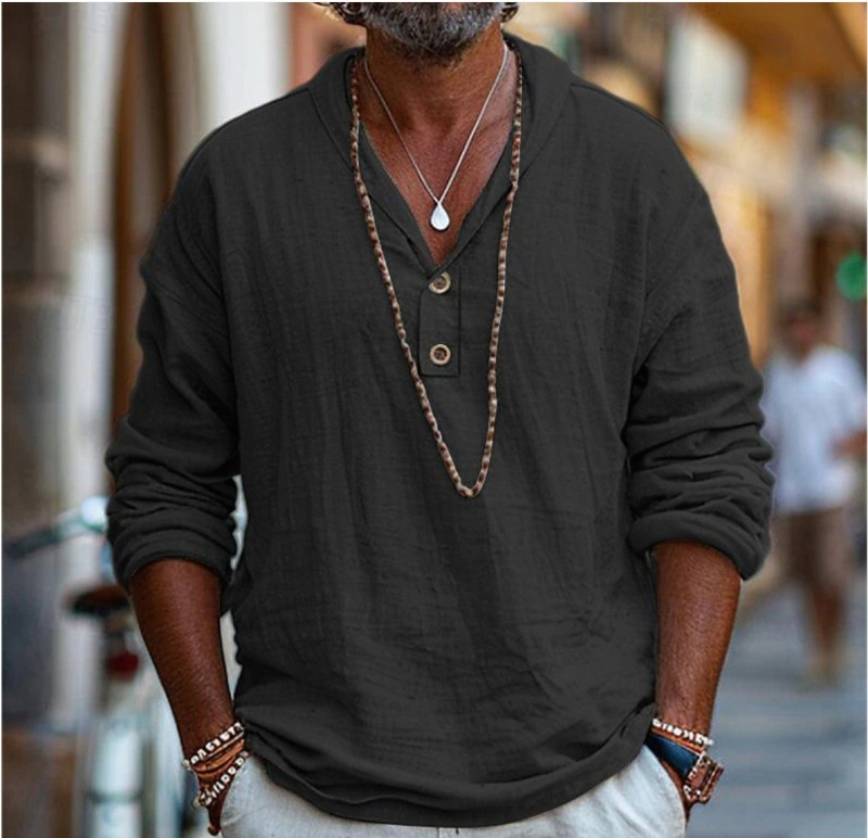 Najnovšie pánske ľanové ležérne tričko Independent Station Crossborder, skromné ležérne oblečenie