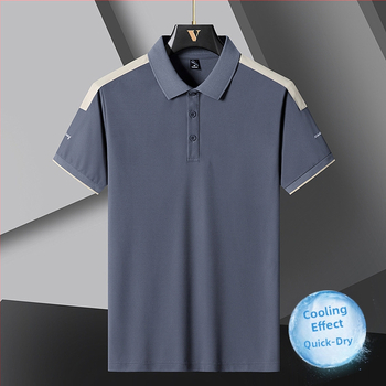 Suvine meeste polosärk, lühikeste varrukatega T-särk, jääsiidist pikee õhuke reväär, poolvarrukatega sportlik vabaaja trendikas brändiriided meestele
