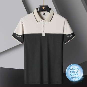 Suvine meeste polosärk, lühikeste varrukatega T-särk, jääsiidist pikee õhuke reväär, poolvarrukatega sportlik vabaaja trendikas brändiriided meestele