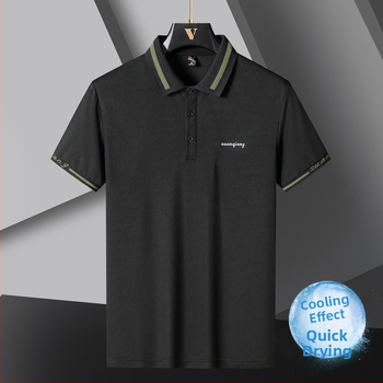 Suvine meeste polosärk, lühikeste varrukatega T-särk, jääsiidist pikee õhuke reväär, poolvarrukatega sportlik vabaaja trendikas brändiriided meestele