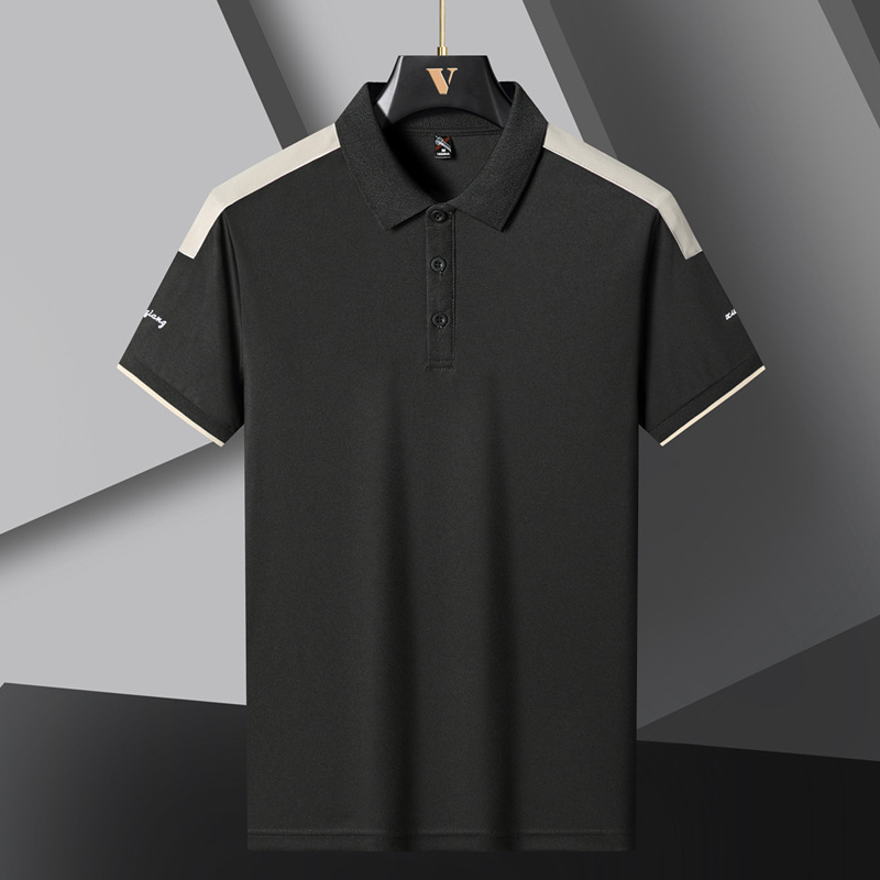 Suvine meeste polosärk, lühikeste varrukatega T-särk, jääsiidist pikee õhuke reväär, poolvarrukatega sportlik vabaaja trendikas brändiriided meestele