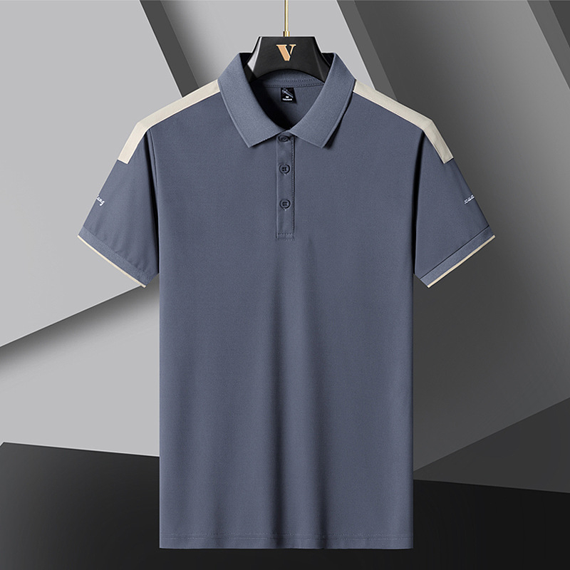 Suvine meeste polosärk, lühikeste varrukatega T-särk, jääsiidist pikee õhuke reväär, poolvarrukatega sportlik vabaaja trendikas brändiriided meestele