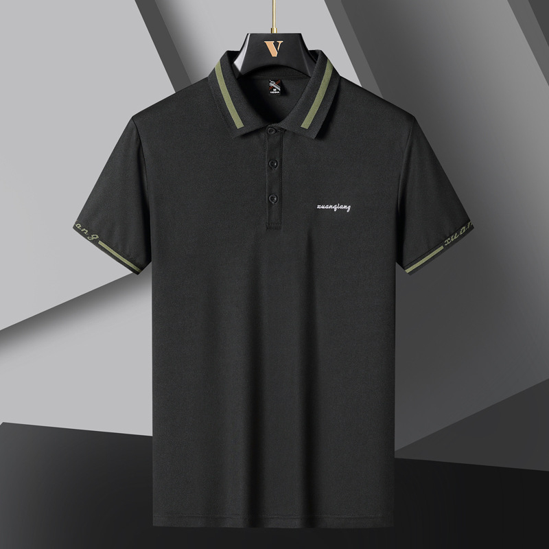 Suvine meeste polosärk, lühikeste varrukatega T-särk, jääsiidist pikee õhuke reväär, poolvarrukatega sportlik vabaaja trendikas brändiriided meestele