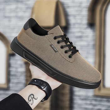 Pantofi de lucru pentru bărbați, pantofi de vară, respirabili, subțiri, complet negri, casual, din pânză, pantofi tineri, ușori, respirabili, la modă