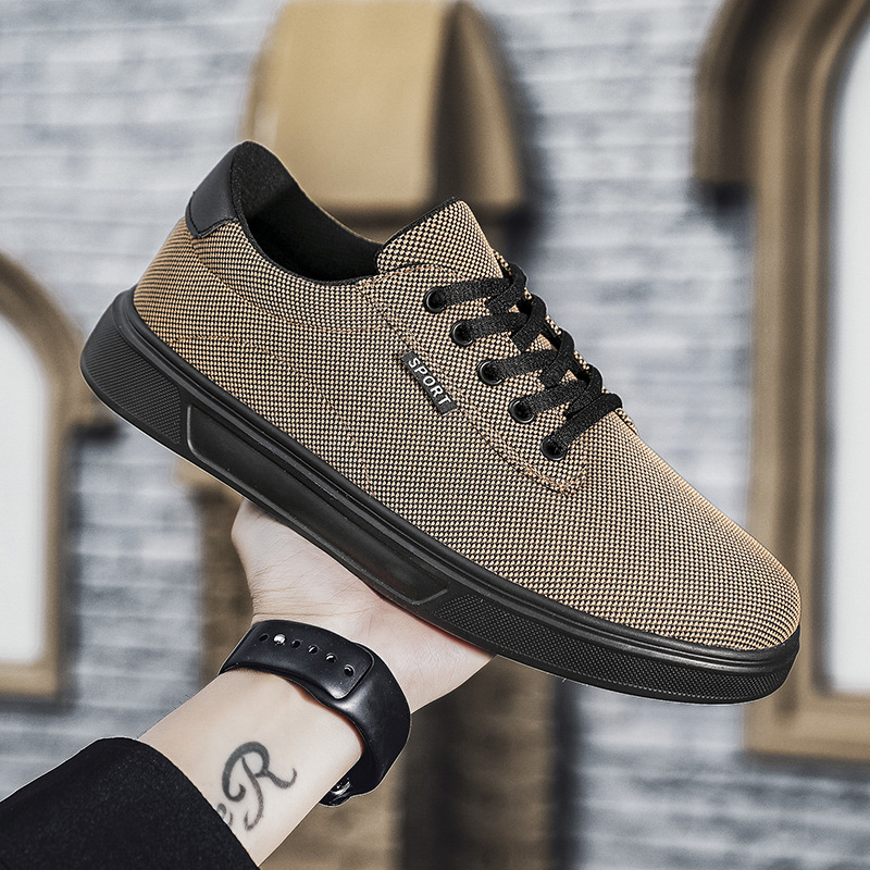 Pantofi de lucru pentru bărbați, pantofi de vară, respirabili, subțiri, complet negri, casual, din pânză, pantofi tineri, ușori, respirabili, la modă