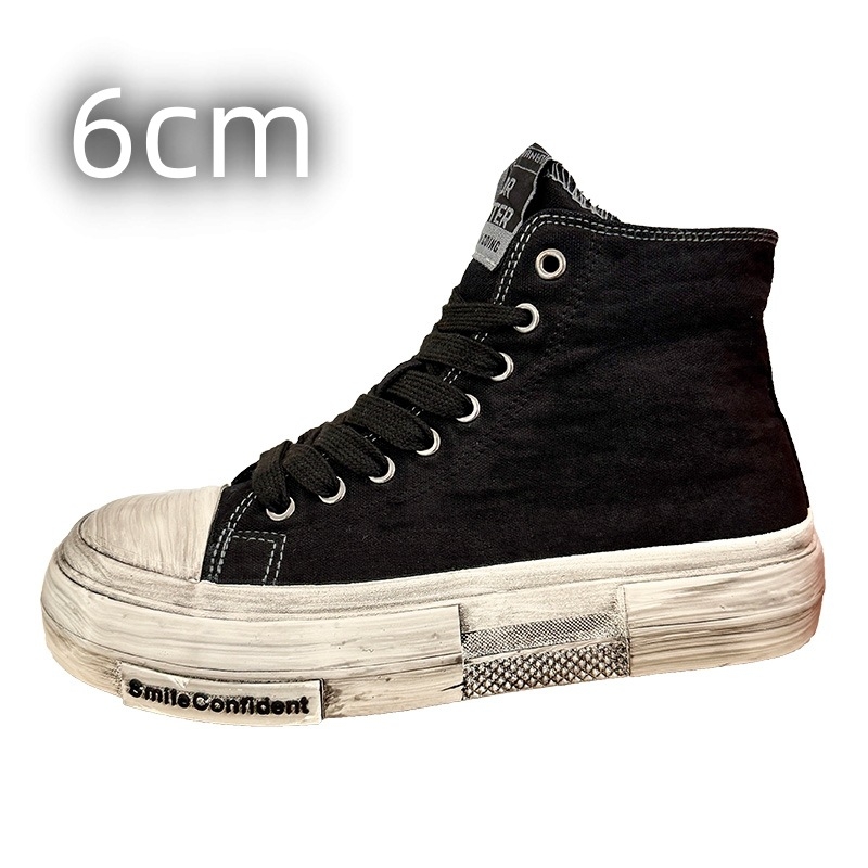 Rozā augstpapēžu audekla apavi vīriešu iekšējais augstuma palielināšanas apavi 10 cm nišas dizaina universālie čības retro veci netīri apavi