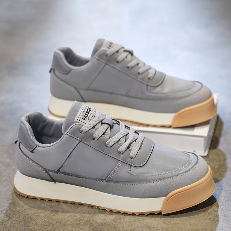 Pantofi de vară pentru bărbați, nișă, all-match, casual, albi, pantofi plati, piele pentru tineri, sport, talpă groasă, înălțime, pantofi la modă de antrenament german